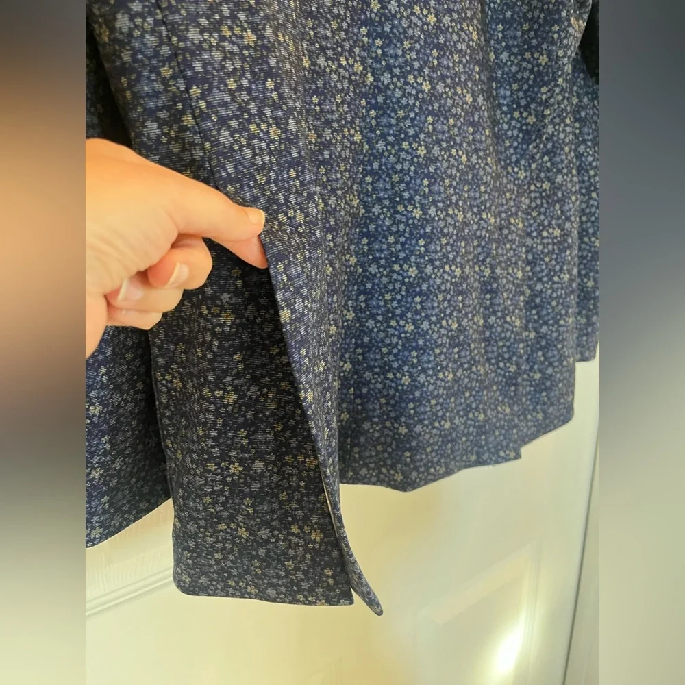 Tallia Blue Sport Coat Floral Paisley Blazer Jacket Blend Modern Mens Sz S
